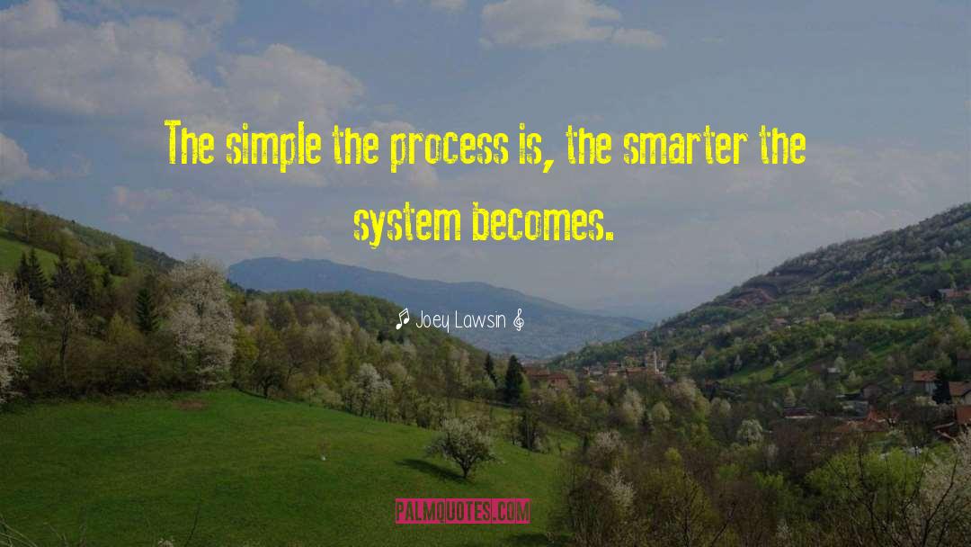 Joey Lawsin Quotes: The simple the process is,