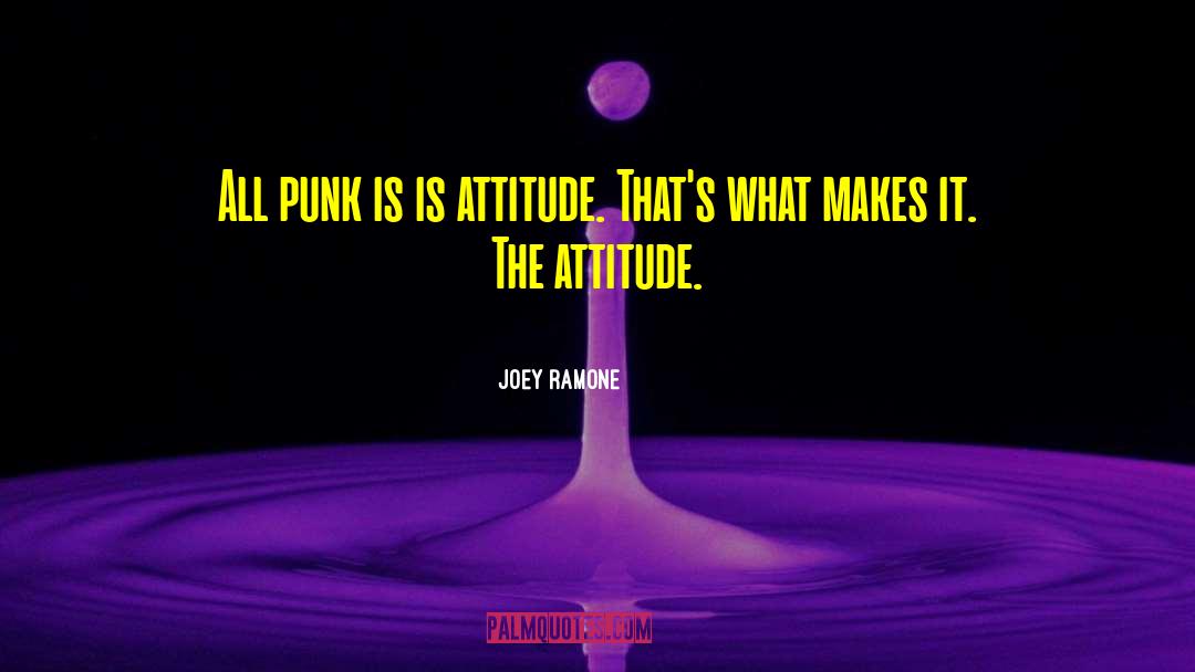 Joey Ramone Quotes: All punk is is attitude.