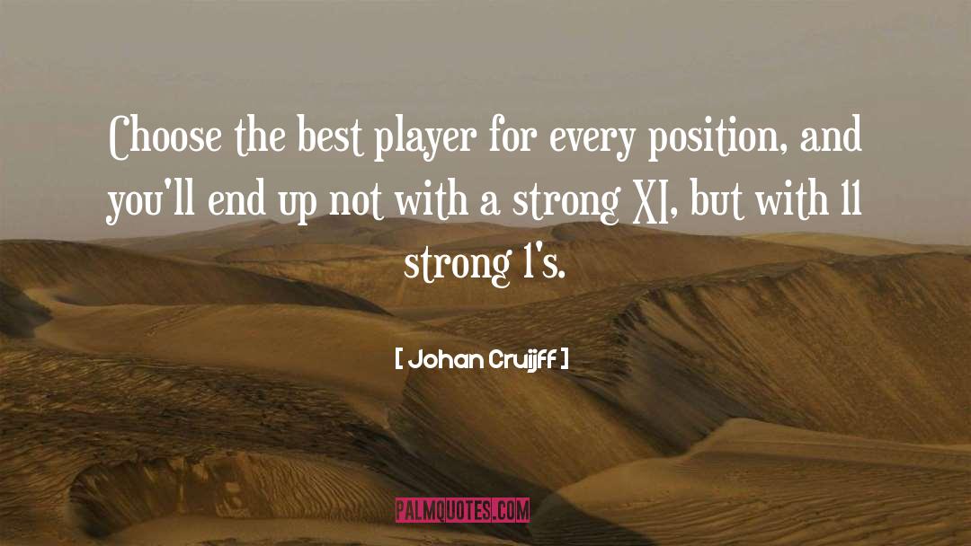 Johan Cruijff Quotes: Choose the best player for
