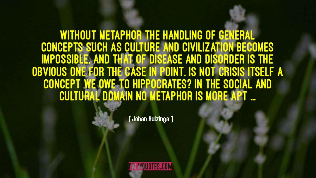 Johan Huizinga Quotes: Without metaphor the handling of