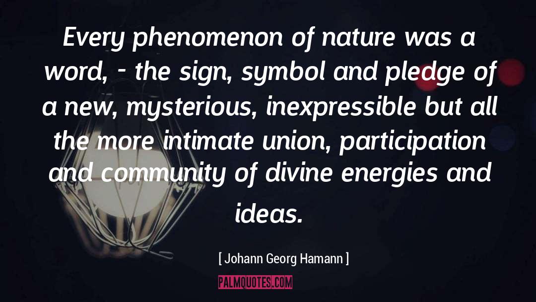 Johann Georg Hamann Quotes: Every phenomenon of nature was