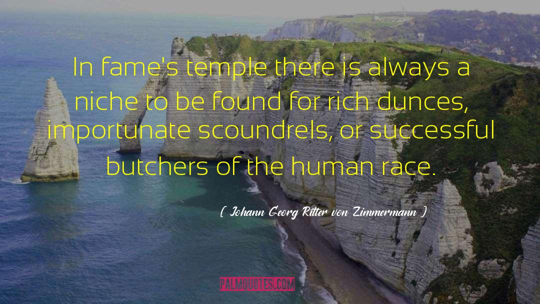 Johann Georg Ritter Von Zimmermann Quotes: In fame's temple there is