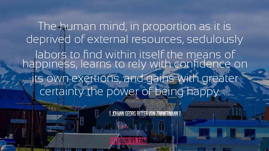 Johann Georg Ritter Von Zimmermann Quotes: The human mind, in proportion