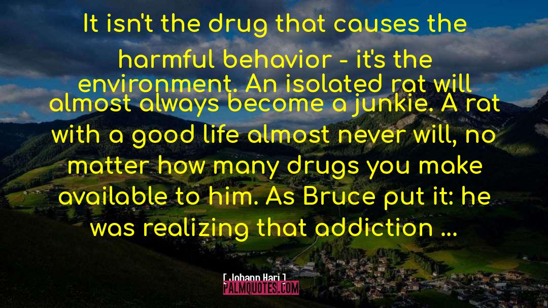 Johann Hari Quotes: It isn't the drug that