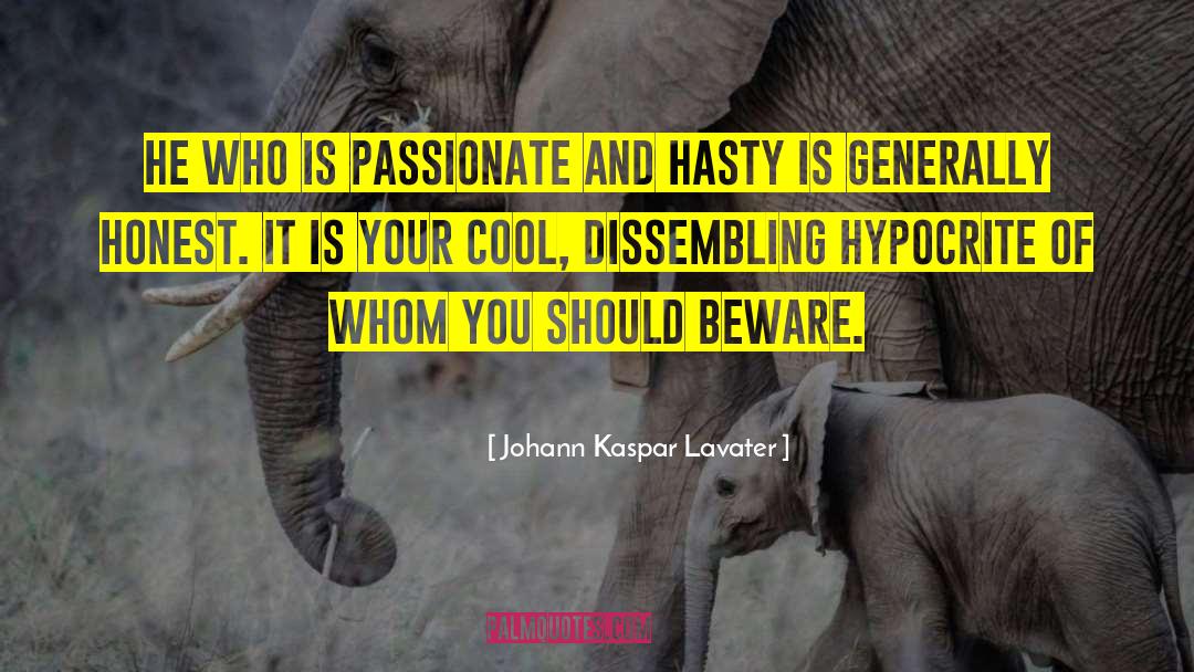 Johann Kaspar Lavater Quotes: He who is passionate and