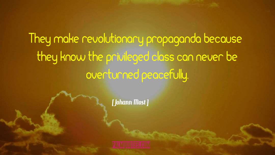 Johann Most Quotes: They make revolutionary propaganda because
