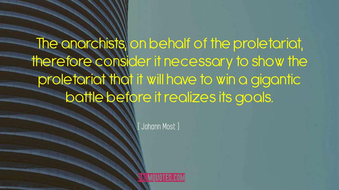 Johann Most Quotes: The anarchists, on behalf of