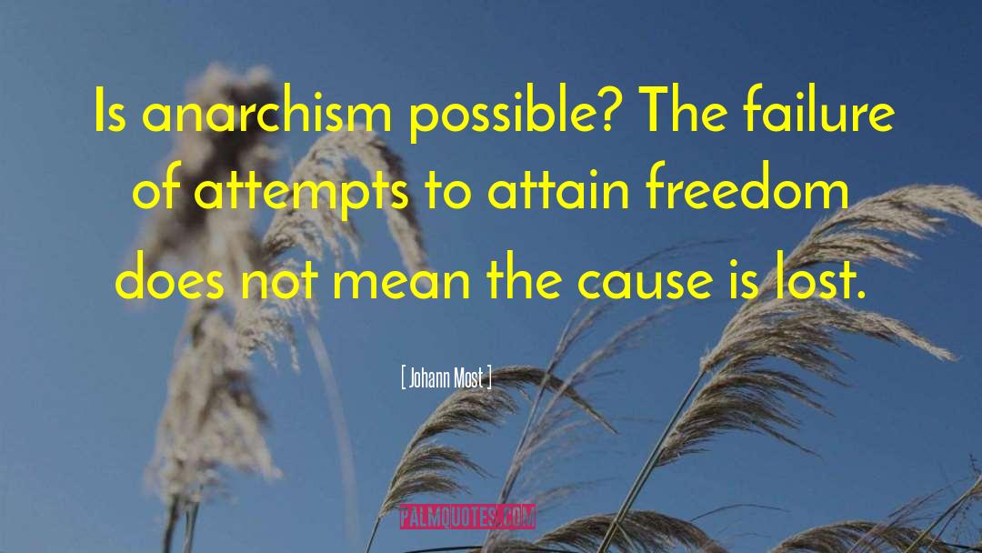 Johann Most Quotes: Is anarchism possible? The failure