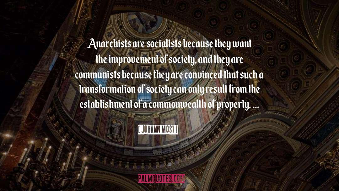 Johann Most Quotes: Anarchists are socialists because they