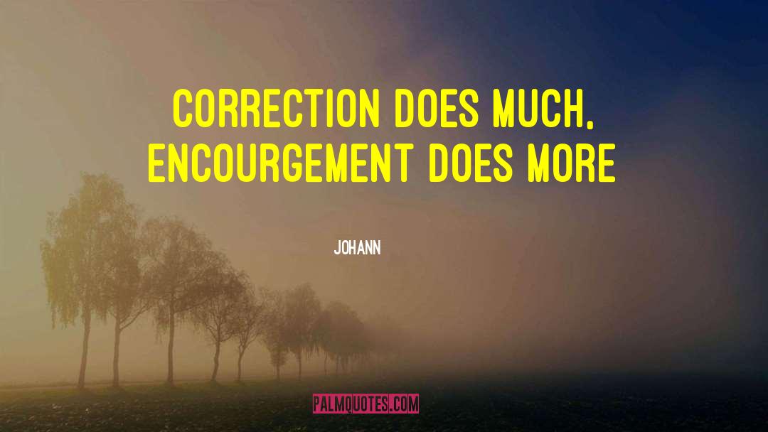 Johann Quotes: Correction does much, encourgement does