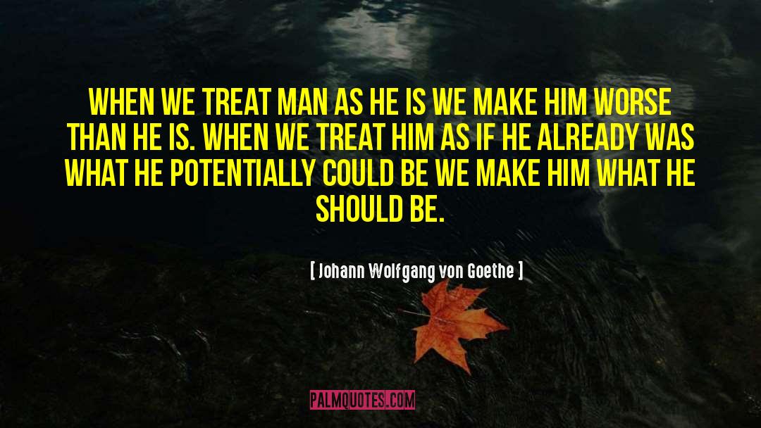 Johann Wolfgang Von Goethe Quotes: When we treat man as