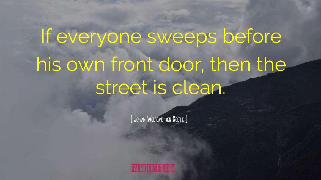 Johann Wolfgang Von Goethe Quotes: If everyone sweeps before his