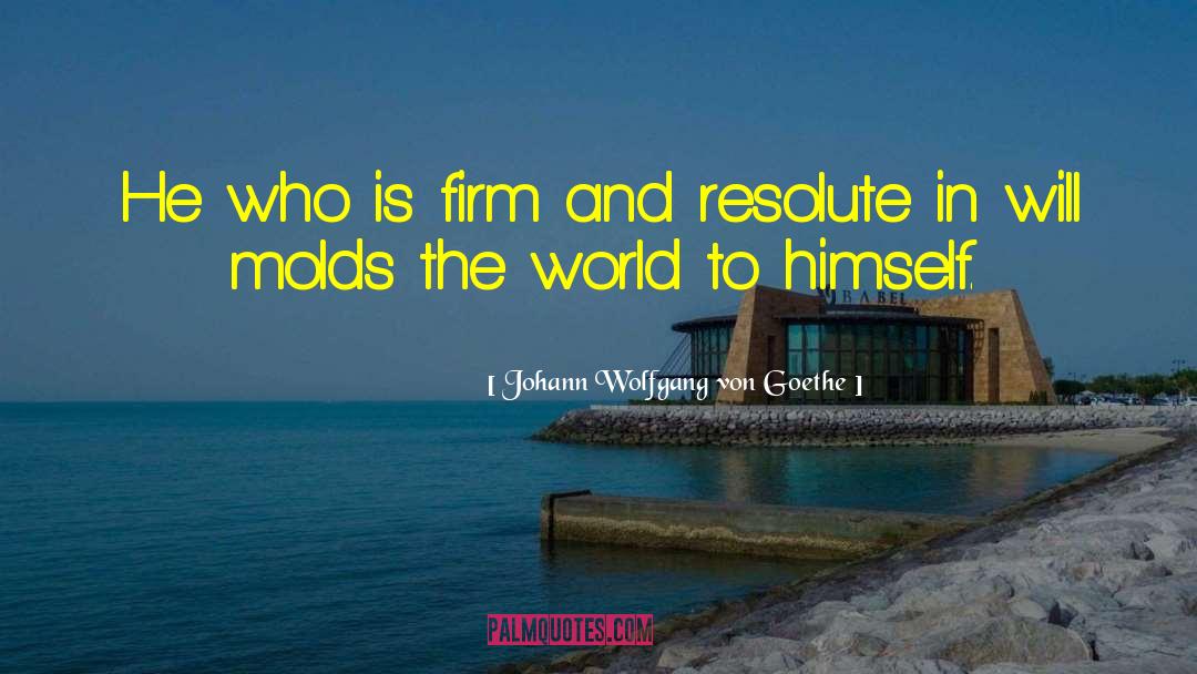 Johann Wolfgang Von Goethe Quotes: He who is firm and