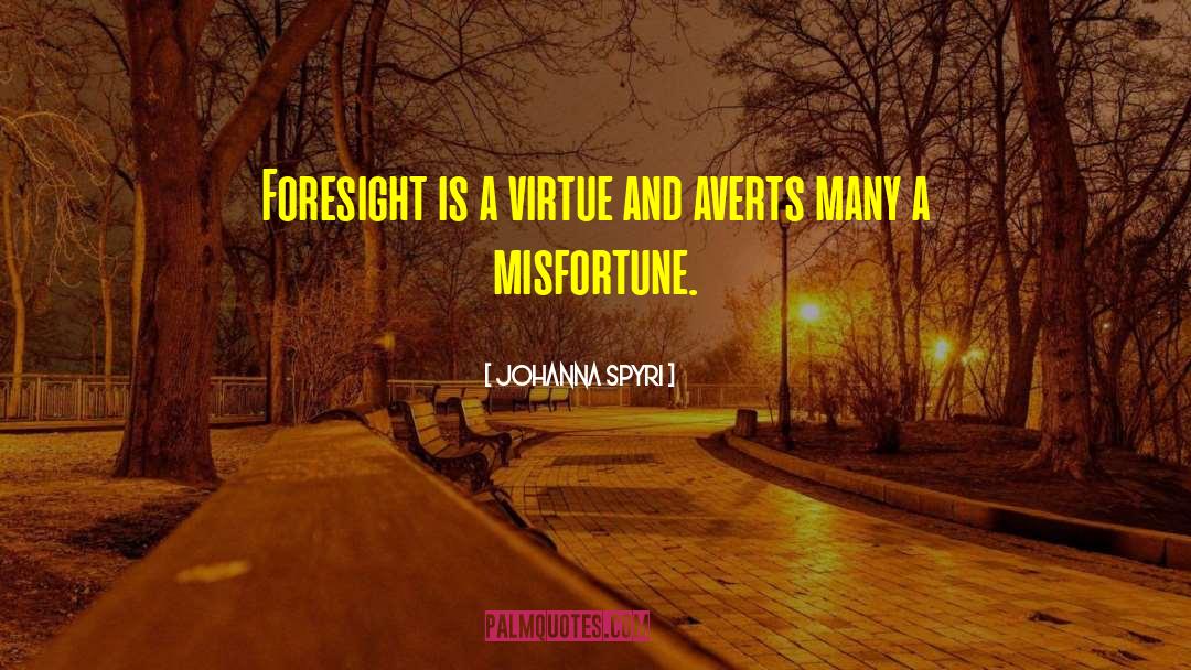 Johanna Spyri Quotes: Foresight is a virtue and