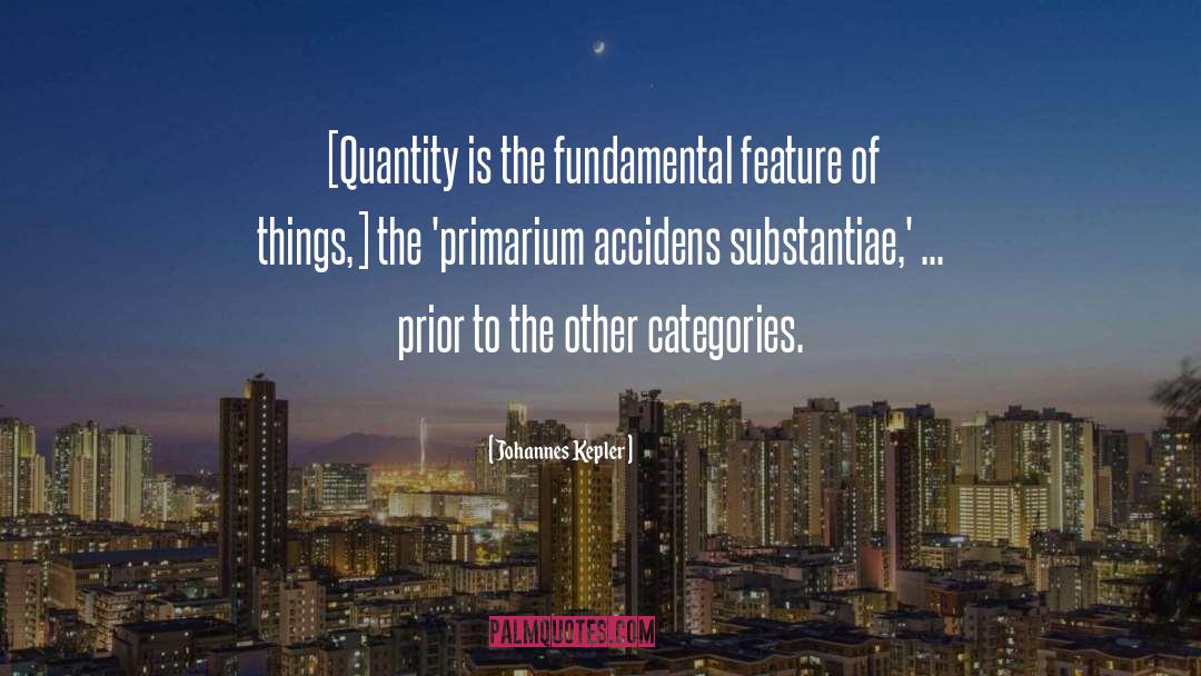 Johannes Kepler Quotes: [Quantity is the fundamental feature