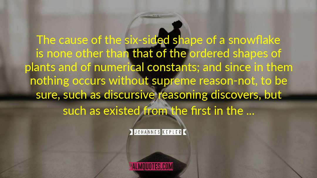 Johannes Kepler Quotes: The cause of the six-sided