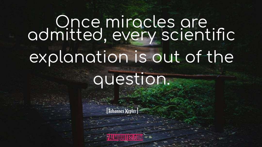 Johannes Kepler Quotes: Once miracles are admitted, every