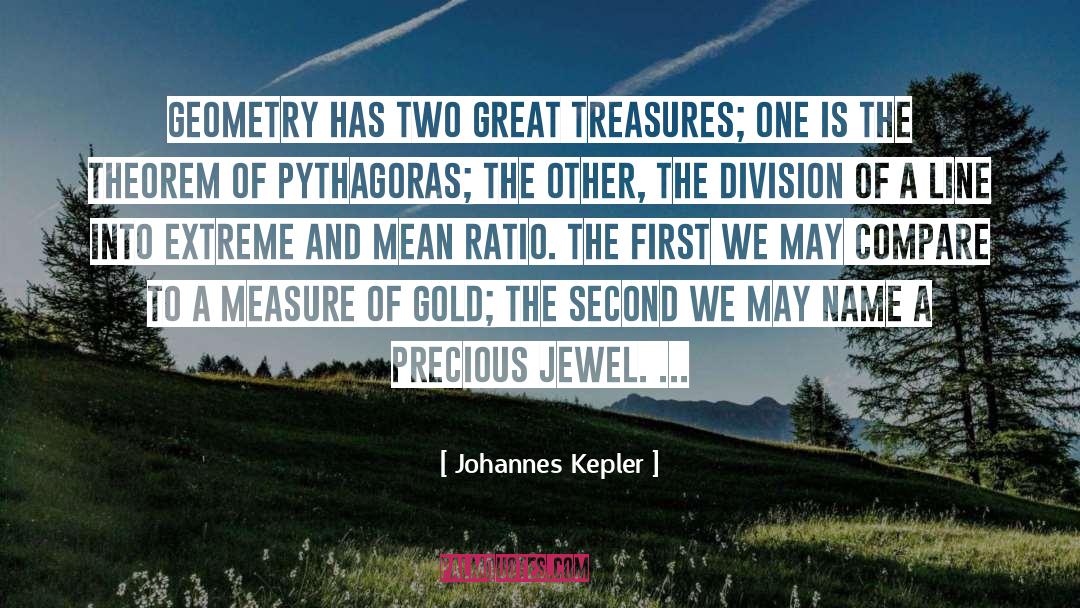 Johannes Kepler Quotes: Geometry has two great treasures;