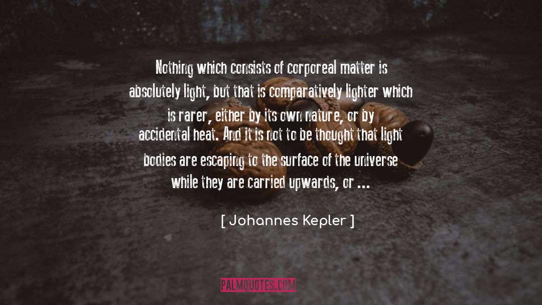 Johannes Kepler Quotes: Nothing which consists of corporeal