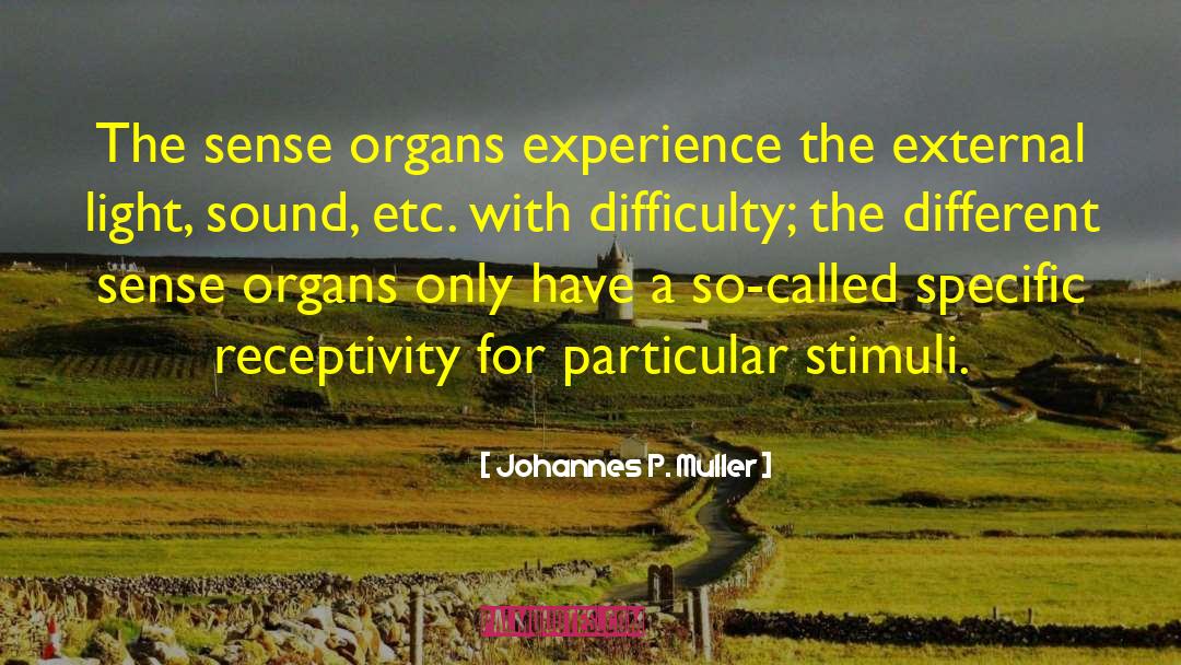 Johannes P. Muller Quotes: The sense organs experience the