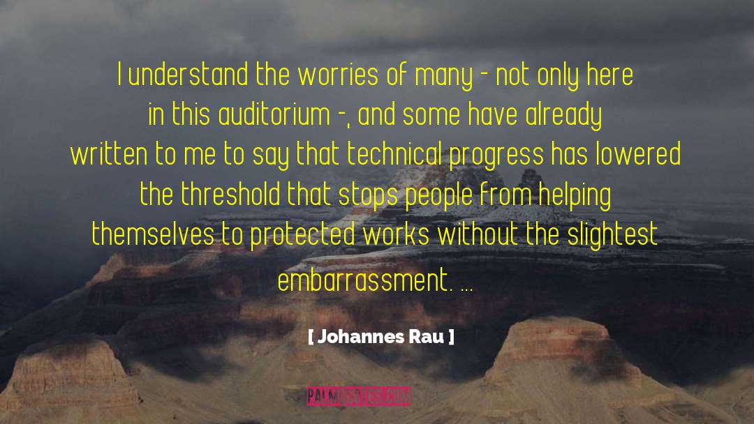 Johannes Rau Quotes: I understand the worries of