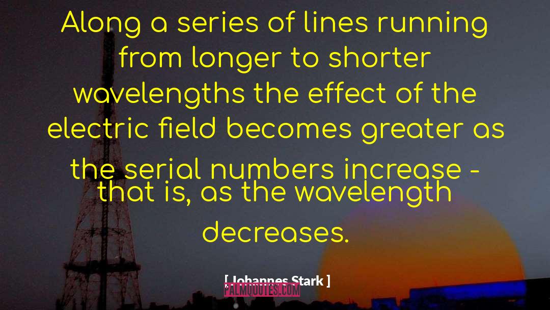 Johannes Stark Quotes: Along a series of lines