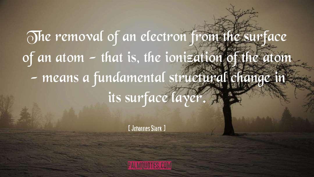 Johannes Stark Quotes: The removal of an electron