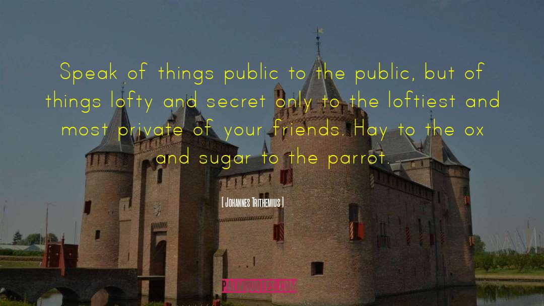 Johannes Trithemius Quotes: Speak of things public to