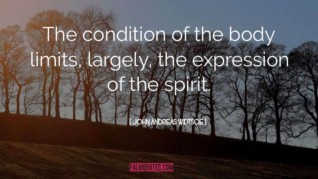 John Andreas Widtsoe Quotes: The condition of the body