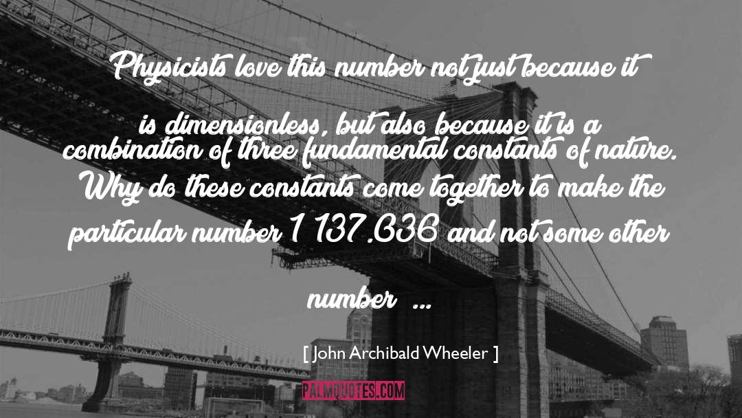 John Archibald Wheeler Quotes: Physicists love this number not