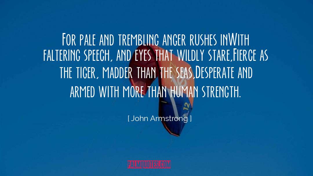 John Armstrong Quotes: For pale and trembling anger