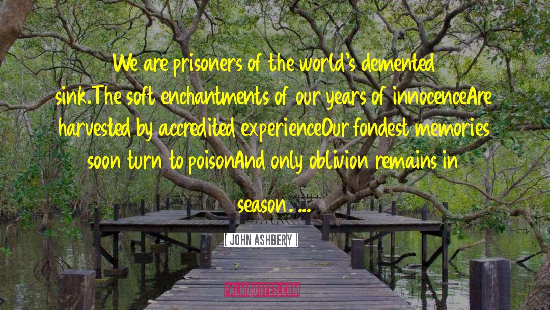 John Ashbery Quotes: We are prisoners of the