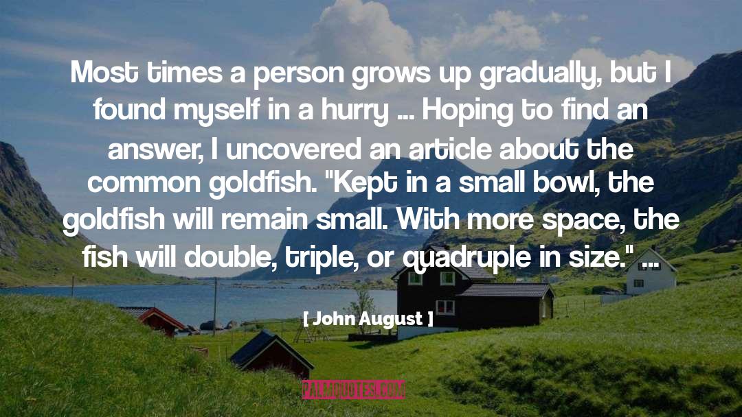 John August Quotes: Most times a person grows