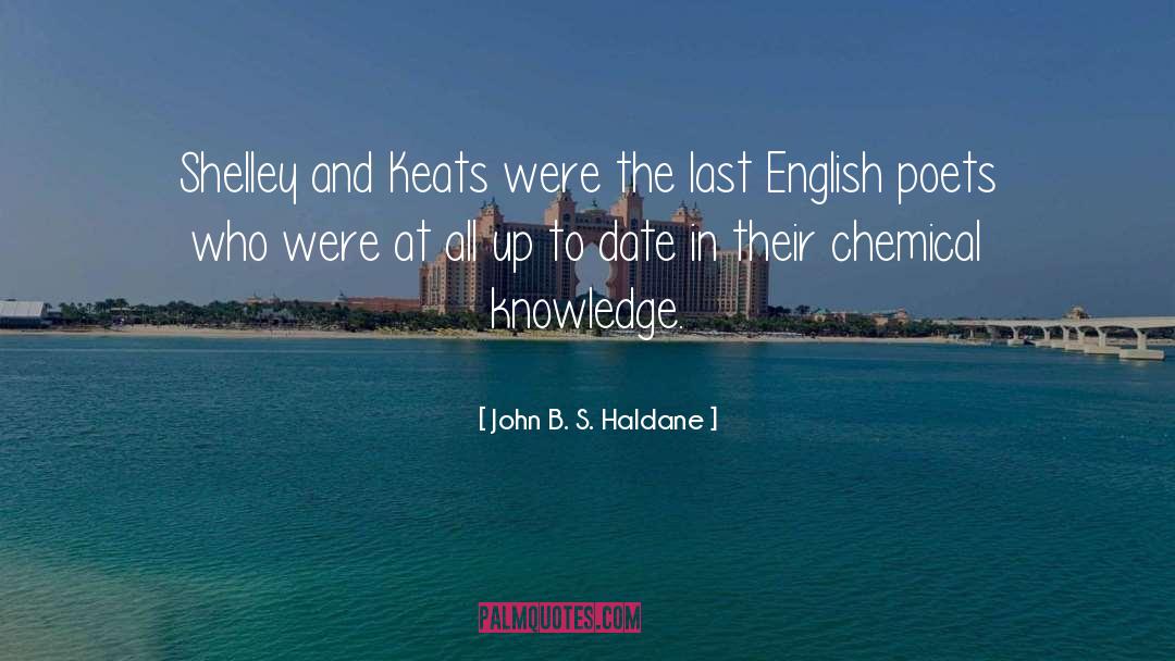 John B. S. Haldane Quotes: Shelley and Keats were the