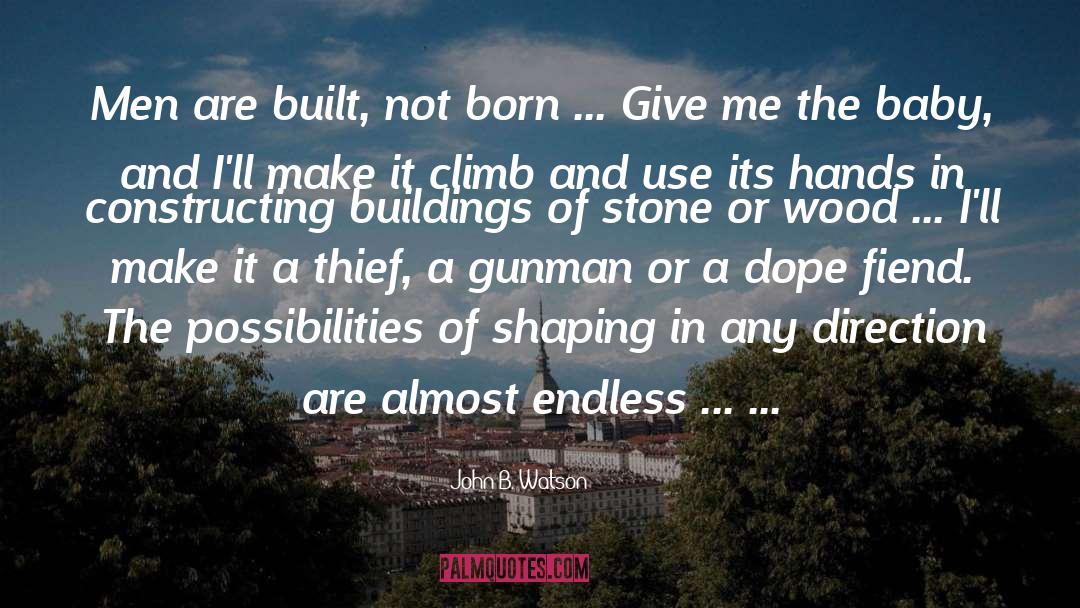 John B. Watson Quotes: Men are built, not born