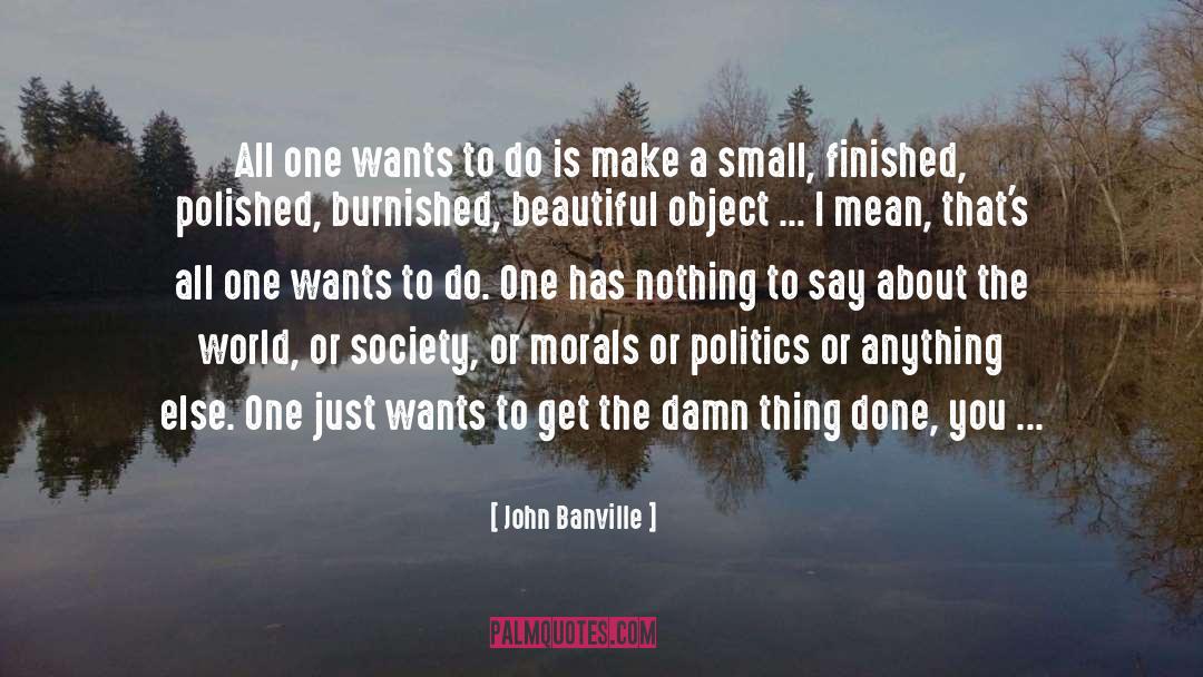 John Banville Quotes: All one wants to do