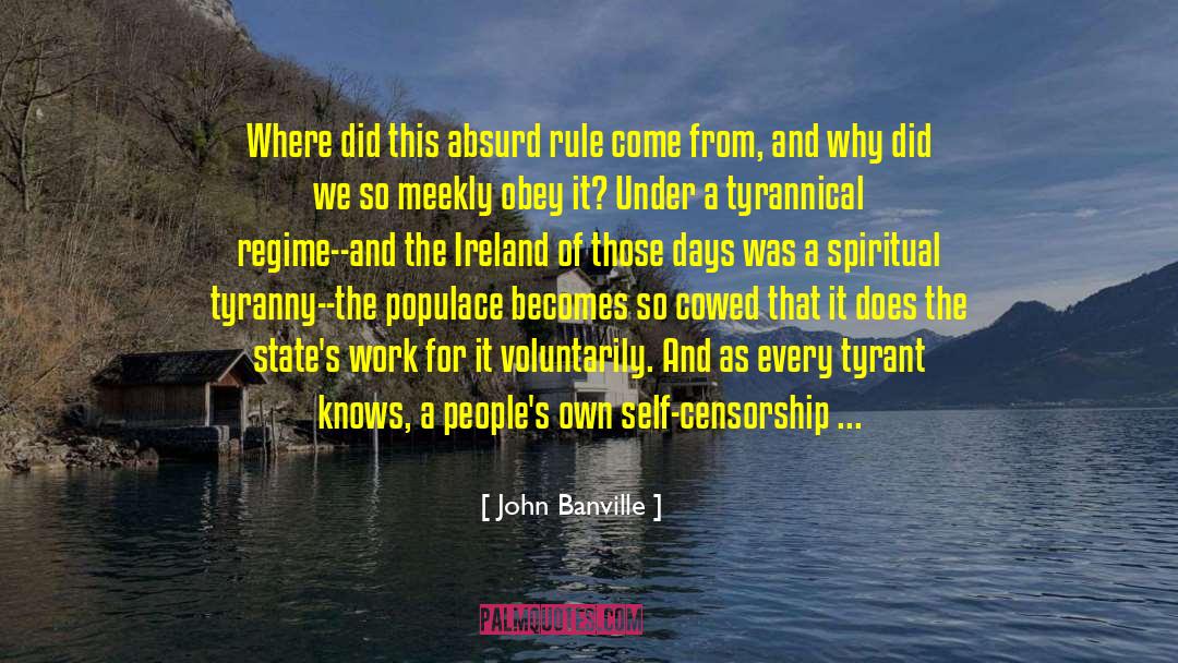 John Banville Quotes: Where did this absurd rule