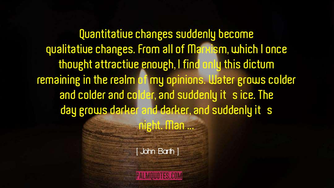 John Barth Quotes: Quantitative changes suddenly become qualitative