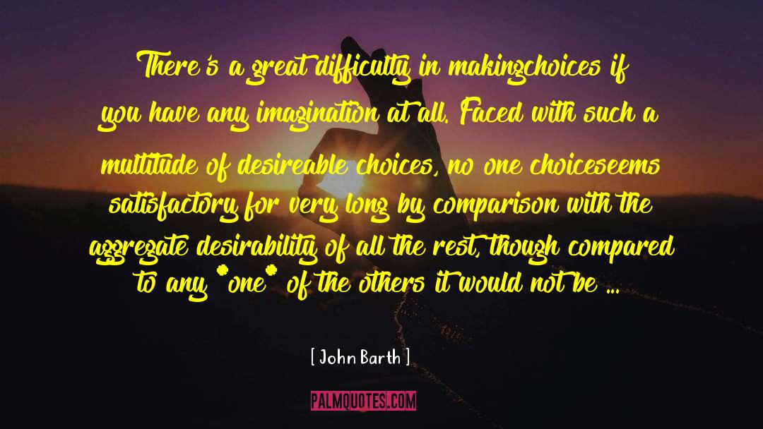 John Barth Quotes: There's a great difficulty in