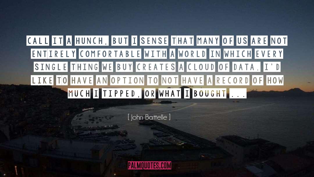 John Battelle Quotes: Call it a hunch, but