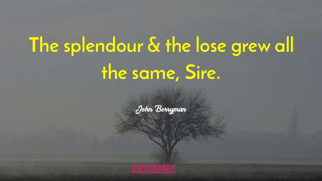 John Berryman Quotes: The splendour & the lose