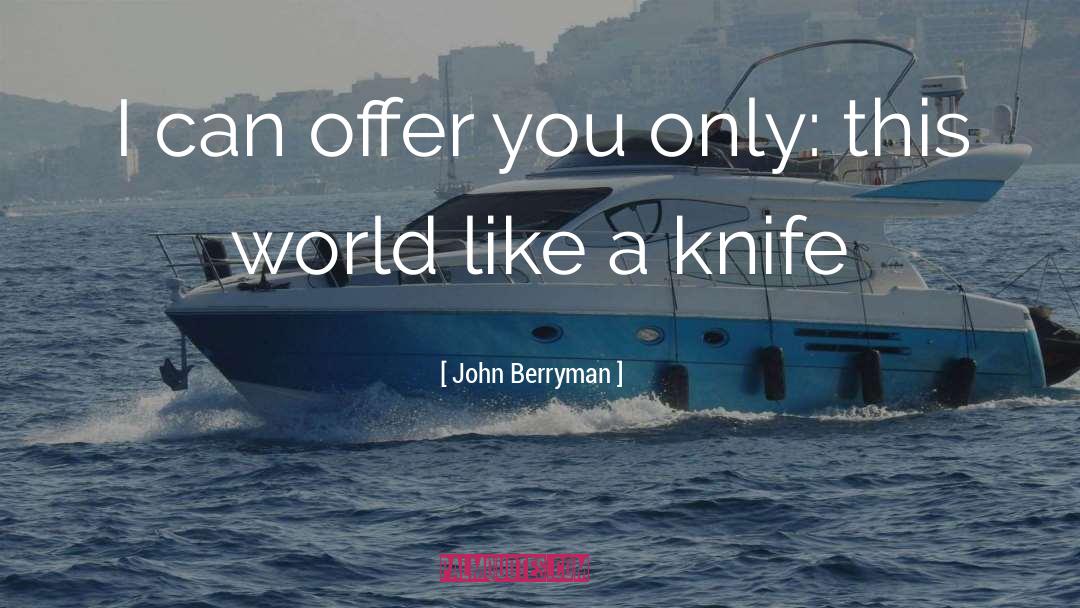 John Berryman Quotes: I can offer you only: