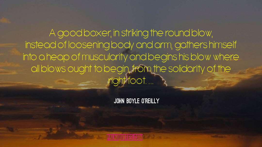 John Boyle O'Reilly Quotes: A good boxer, in striking