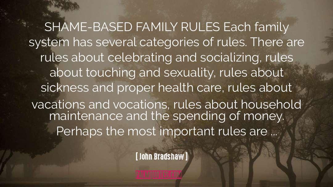 John Bradshaw Quotes: SHAME-BASED FAMILY RULES Each family
