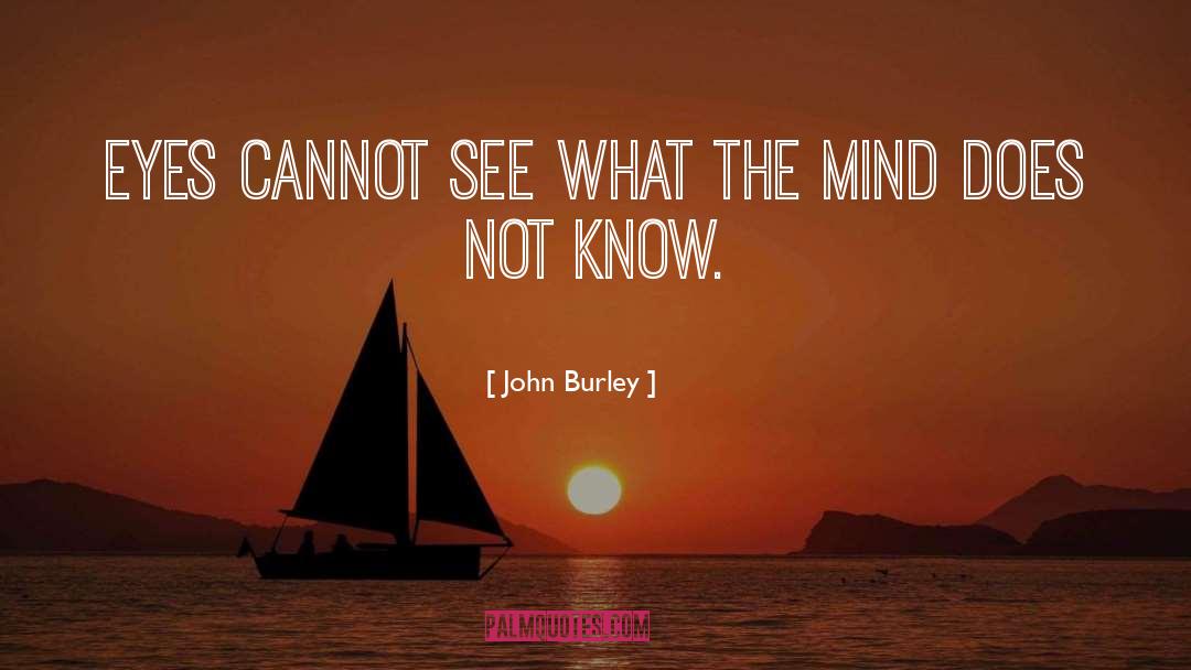 John Burley Quotes: eyes cannot see what the