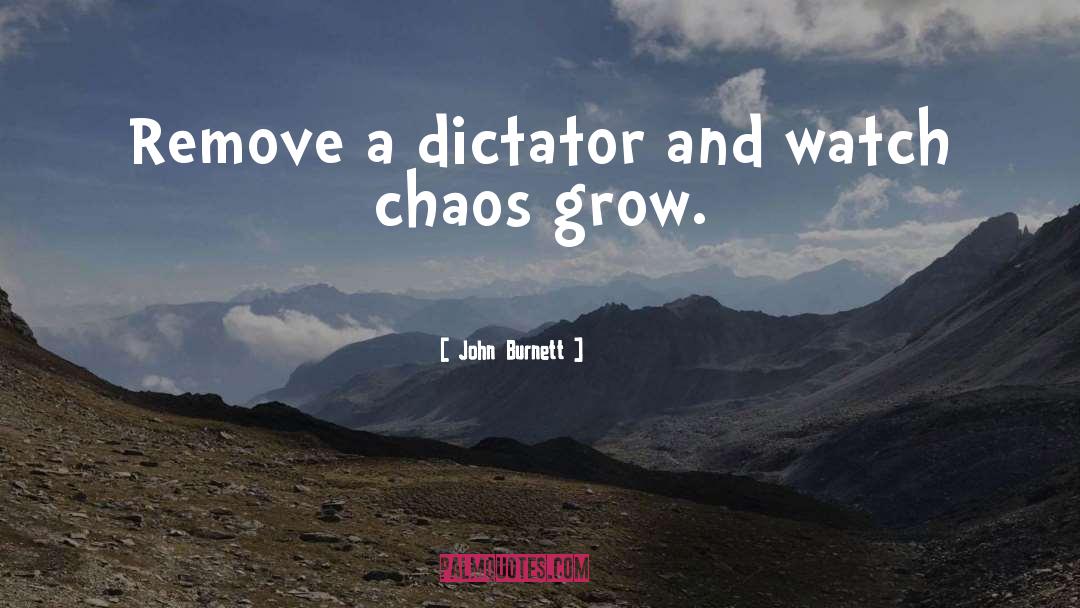 John Burnett Quotes: Remove a dictator and watch