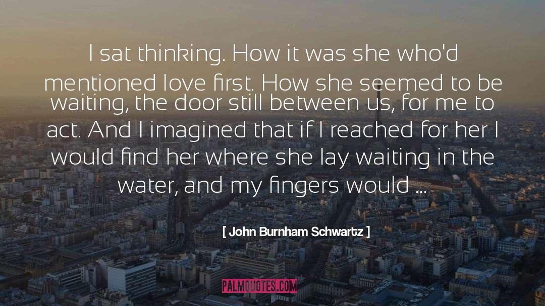 John Burnham Schwartz Quotes: I sat thinking. How it