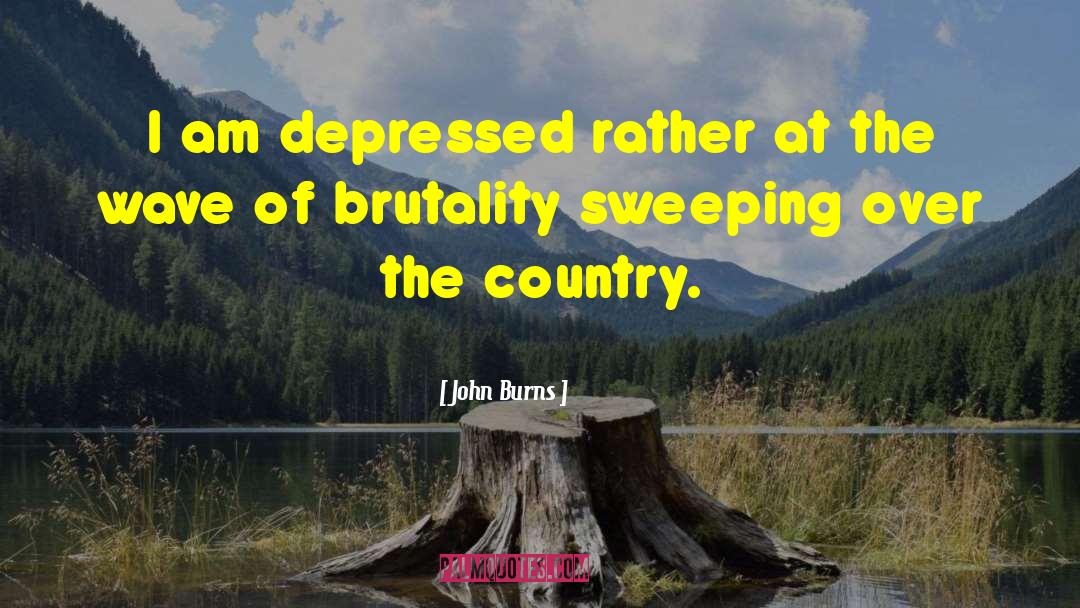 John Burns Quotes: I am depressed rather at