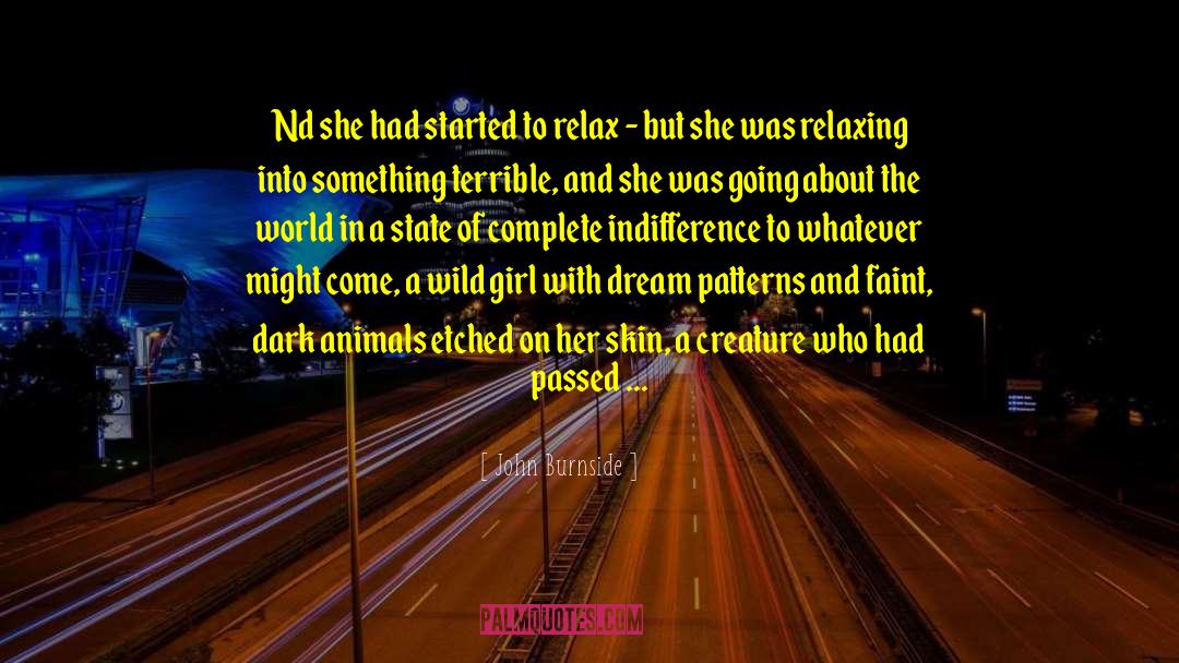 John Burnside Quotes: Nd she had started to