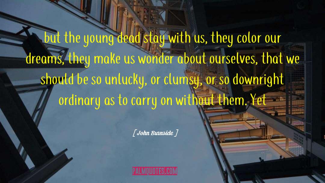 John Burnside Quotes: but the young dead stay